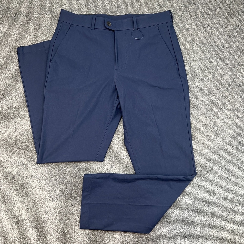 Mizzen + Main Performance Mens sz 32x30 Navy Athletic Fit Stretch Pants *FLAW*